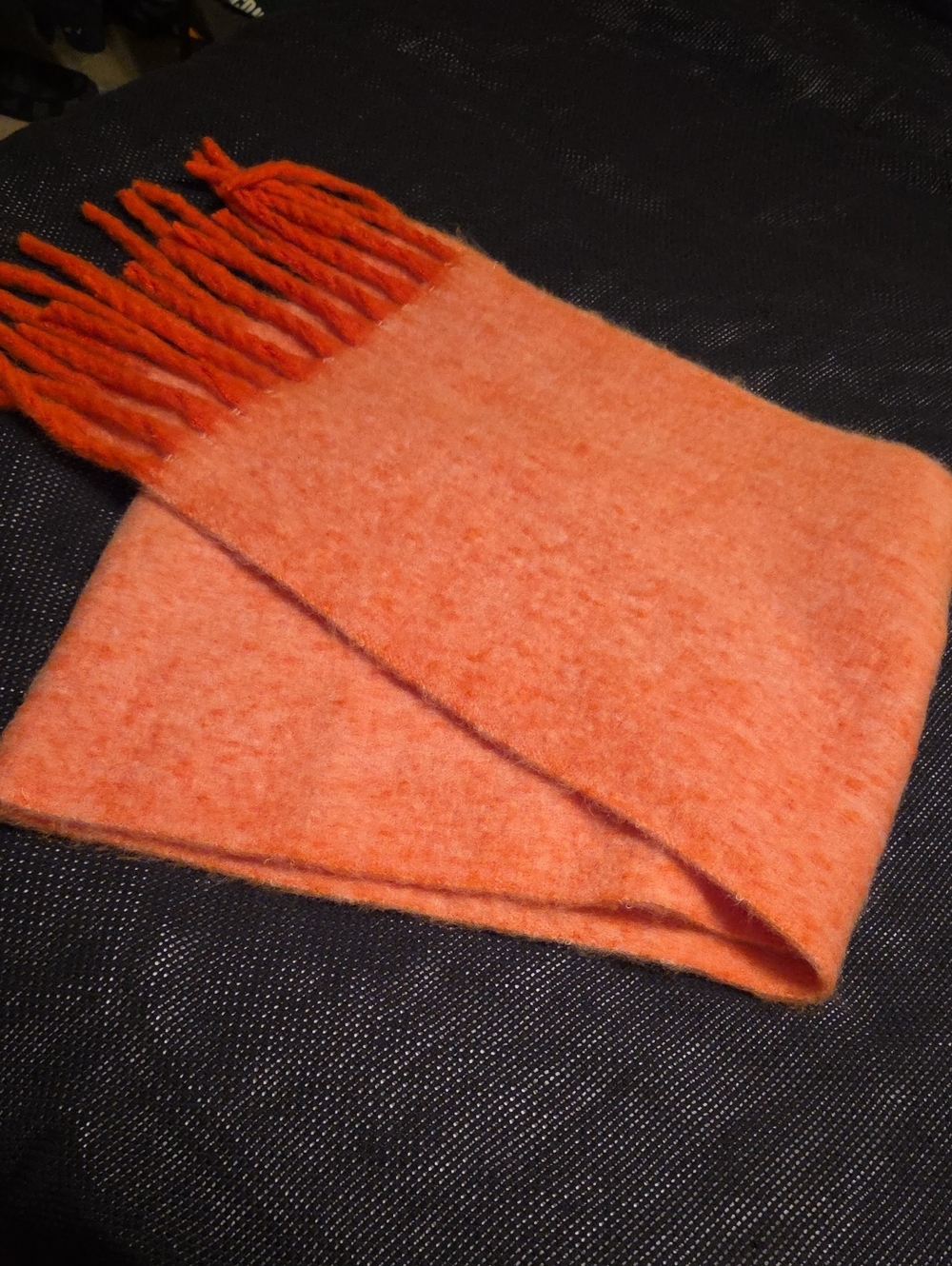 Free People Orange Fringe Scarf, Wide & Long In like New Condition